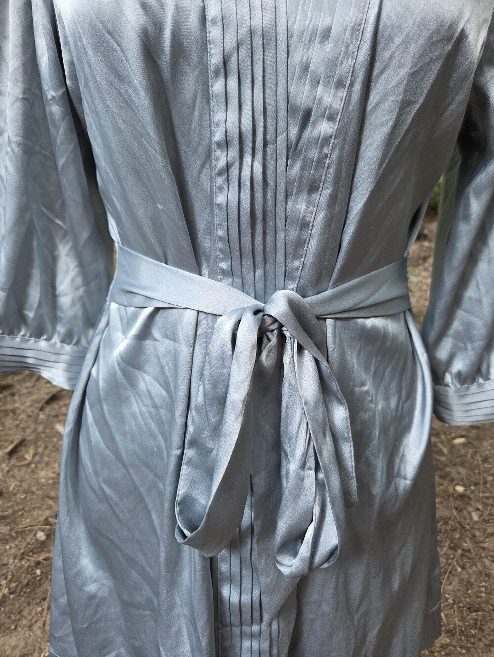 Victorias Secret Satin Light Blue‎ Robe Size Medium - Picture 4 of 5